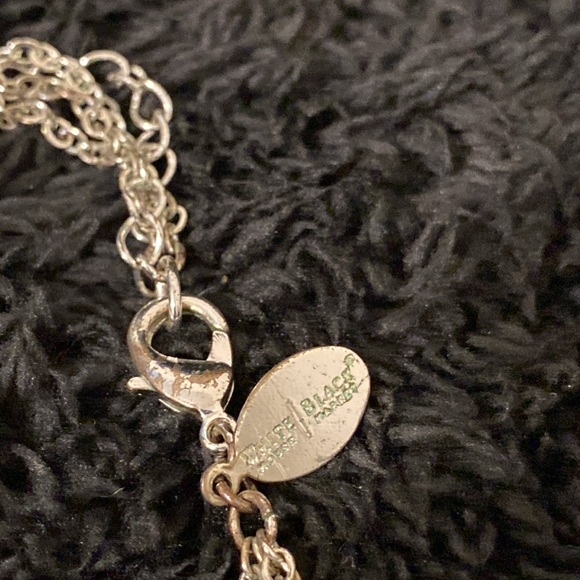 White House Black Market Maroon and Metallic Glass Beaded Triple Strand Necklace - Picture 8 of 9